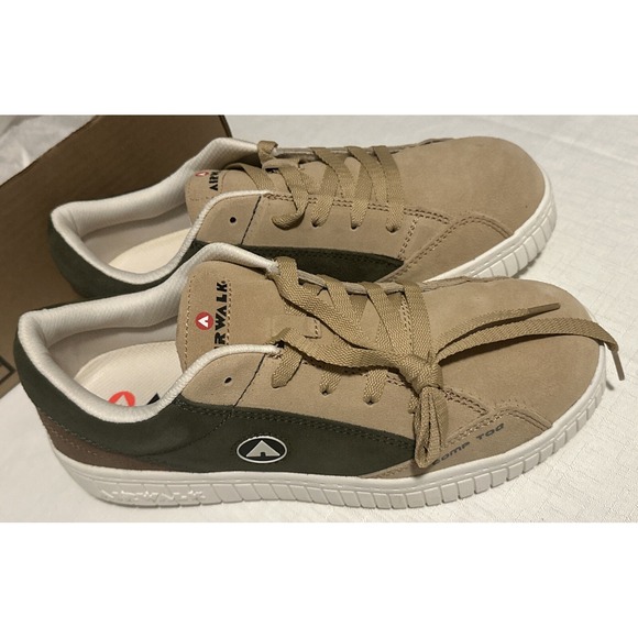 Airwalk‎ Safety Mens Camino Composite Toe Work Shoes Tan/green/brown  Sz 9 New - Picture 1 of 8